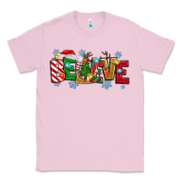 Bubblegum Pink Christmas Believe Classic Tee - MaliasSmallBusiness