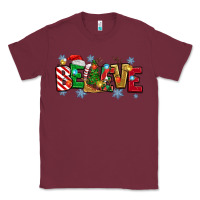 Burgundy Christmas Believe Classic Tee - MaliasSmallBusiness