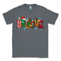 Charcoal Heather Christmas Believe Classic Tee - MaliasSmallBusiness