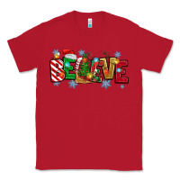 Red Christmas Believe Classic Tee - MaliasSmallBusiness