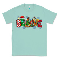 Seafoam Christmas Believe Classic Tee - MaliasSmallBusiness