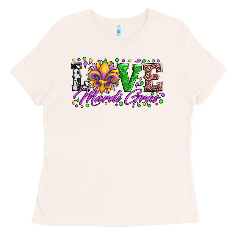 Love Mardi Gras Fleur De Lis Sunflower Leopard And Beads Ladies Tee by Artiststas | Teevron