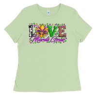 Matcha love mardi gras fleur de lis sunflower leopard and beads Ladies Tee - Artiststas