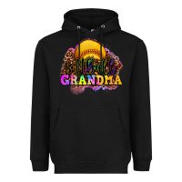 Black softball grandma Heavyweight Hoodie - OliviaCreatesArt