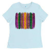 Baby Blue mardi gras western brush stroke Ladies Tee - Artiststas