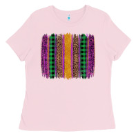 Bubblegum Pink mardi gras western brush stroke Ladies Tee - Artiststas