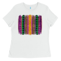 White mardi gras western brush stroke Ladies Tee - Artiststas