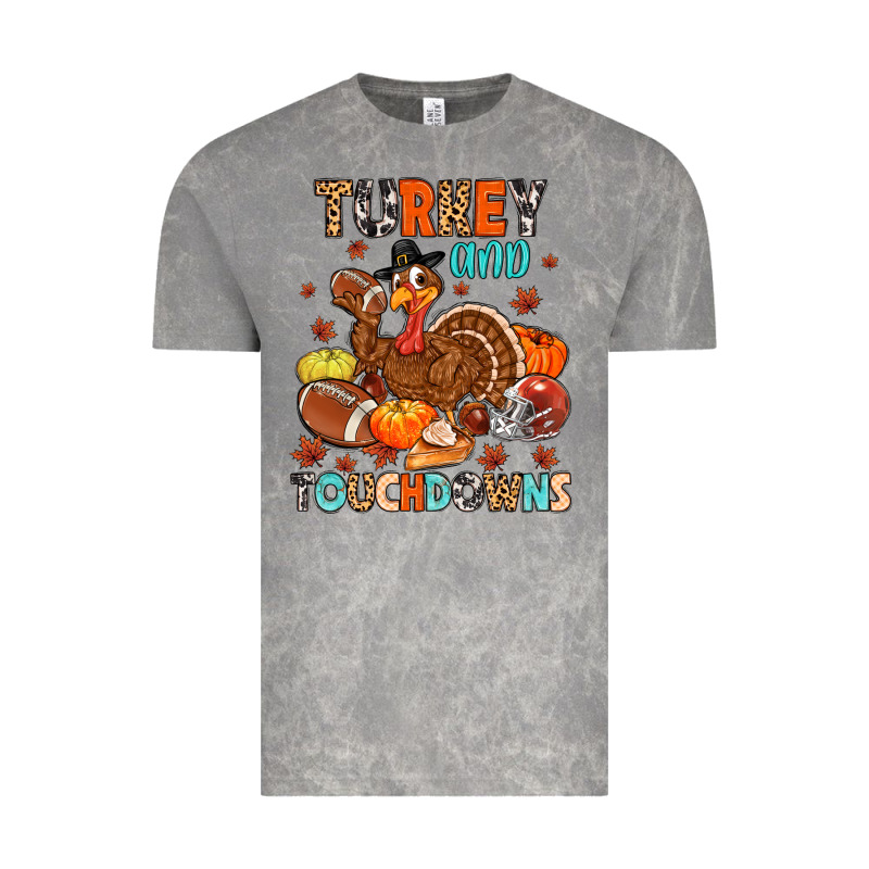 Turkey And Touchdowns Vintage Tee by MaliasSmallBusiness | Teevron