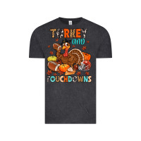 Vintage Black turkey and touchdowns Vintage Tee - MaliasSmallBusiness
