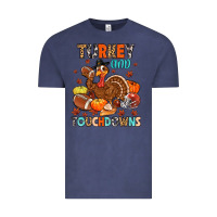 Vintage Denim turkey and touchdowns Vintage Tee - MaliasSmallBusiness