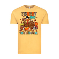 Vintage Mustard turkey and touchdowns Vintage Tee - MaliasSmallBusiness