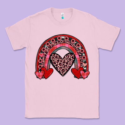 Valentines Heart Rainbow Classic Tee Designed By Jahusdesignshop