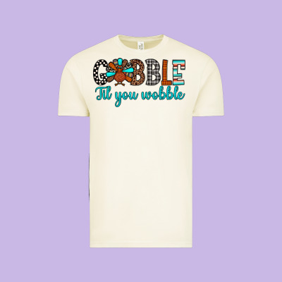 Gobble Til Tou Wobble Vintage Tee Designed By Jahusdesignshop
