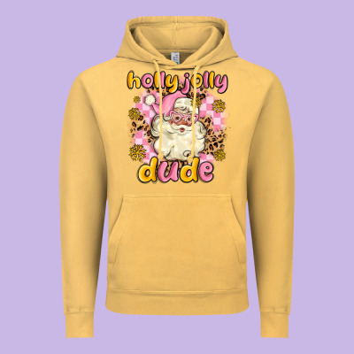 Holly Jolly Dude Vintage Hoodie Designed By Maliassmallbusiness