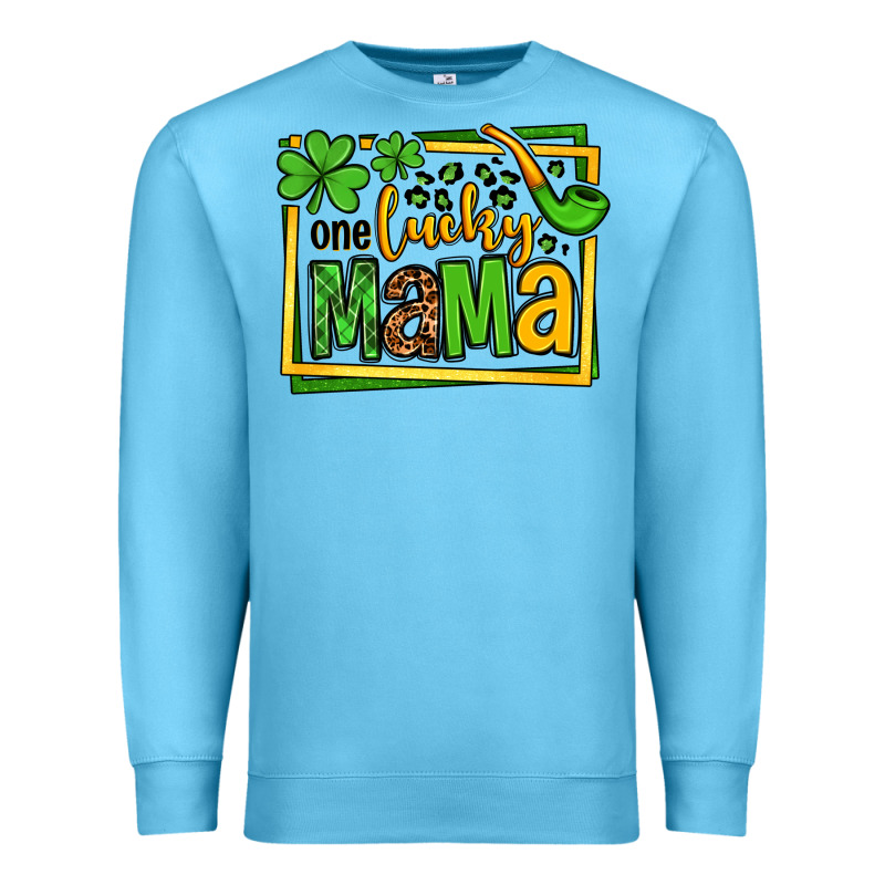 One Lucky Mama St. Patrick's Premium Sweatshirt by OliviaCreatesArt | Teevron