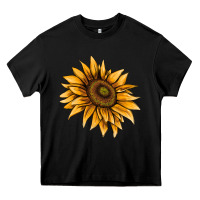 Black sunflower Heavy Core Tee - AdoDesignShop