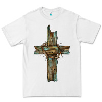 White cross with thorn Premium Tee - BarkalooDesign
