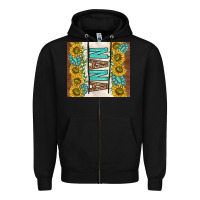 Black nana sunflowers and turquoise gemstones Zipper Hoodie - TumblerDesignByShophia