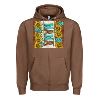 Chestnut nana sunflowers and turquoise gemstones Zipper Hoodie - TumblerDesignByShophia
