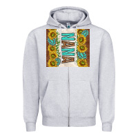 Heather Grey nana sunflowers and turquoise gemstones Zipper Hoodie - TumblerDesignByShophia