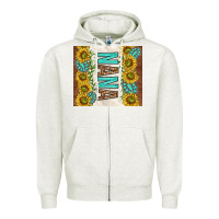 Oatmeal Heather nana sunflowers and turquoise gemstones Zipper Hoodie - TumblerDesignByShophia