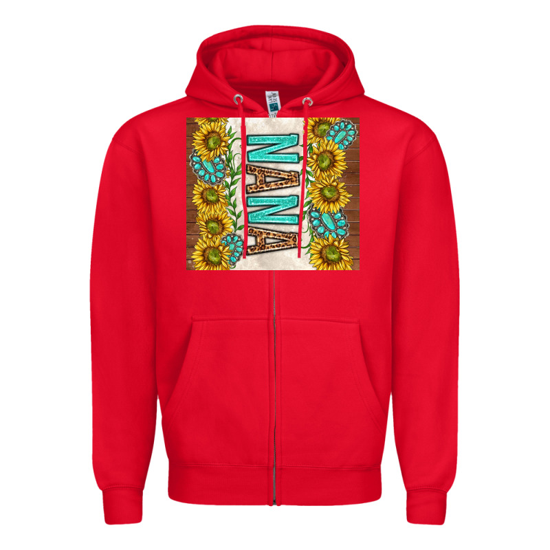 Nana Sunflowers And Turquoise Gemstones Zipper Hoodie by TumblerDesignByShophia | Teevron