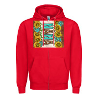 Red nana sunflowers and turquoise gemstones Zipper Hoodie - TumblerDesignByShophia