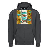 Smoke nana sunflowers and turquoise gemstones Zipper Hoodie - TumblerDesignByShophia
