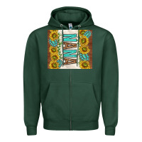 Sports Green nana sunflowers and turquoise gemstones Zipper Hoodie - TumblerDesignByShophia