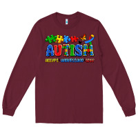 Burgundy autism accept understand love Long Sleeve Tee - Artiststas
