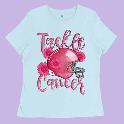 Tackle Cancer Helmet Ladies Tee Designed By Adodesignshop