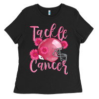 Black tackle cancer helmet Ladies Tee - AdoDesignShop
