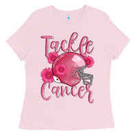 Bubblegum Pink tackle cancer helmet Ladies Tee - AdoDesignShop