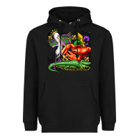 Black mardi gras pelican crawfish crocodile Heavyweight Hoodie - OliviaCreatesArt