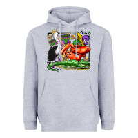 Heather Grey mardi gras pelican crawfish crocodile Heavyweight Hoodie - OliviaCreatesArt