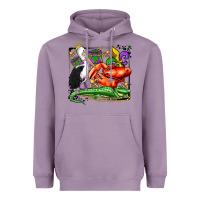 Lavender mardi gras pelican crawfish crocodile Heavyweight Hoodie - OliviaCreatesArt