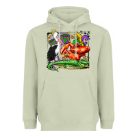 Matcha mardi gras pelican crawfish crocodile Heavyweight Hoodie - OliviaCreatesArt