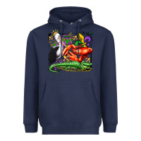 Navy mardi gras pelican crawfish crocodile Heavyweight Hoodie - OliviaCreatesArt