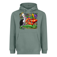 Sage mardi gras pelican crawfish crocodile Heavyweight Hoodie - OliviaCreatesArt