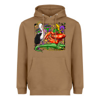 Toasted Coconut mardi gras pelican crawfish crocodile Heavyweight Hoodie - OliviaCreatesArt