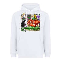 White mardi gras pelican crawfish crocodile Heavyweight Hoodie - OliviaCreatesArt