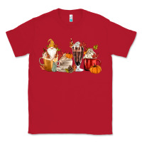 Red Fall Gnome Coffee Cups Classic Tee - MaliasSmallBusiness