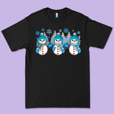 Snowman Winter Premium Tee Designed By Jahusdesignshop