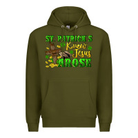 Army Green St. Patrick's know Jesus arose Premium Hoodie - CowGirlArtShop