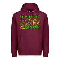 Burgundy St. Patrick's know Jesus arose Premium Hoodie - CowGirlArtShop