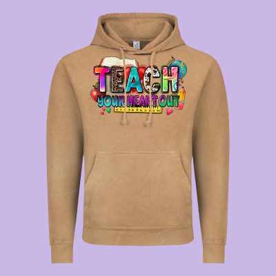 Teach Your Heart Out Vintage Hoodie Designed By Nancycooperartshop