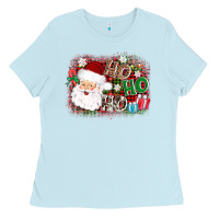 Baby Blue ho ho ho santa Ladies Tee - AdoDesignShop