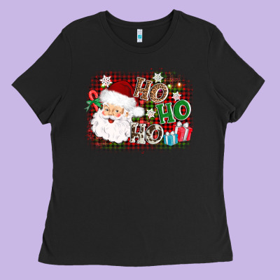 Ho Ho Ho Santa Ladies Tee Designed By Adodesignshop