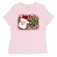 Bubblegum Pink ho ho ho santa Ladies Tee - AdoDesignShop