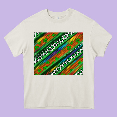 St Patricks Day Leopard Rainbow Heavy Core Tee Designed By Artiststas